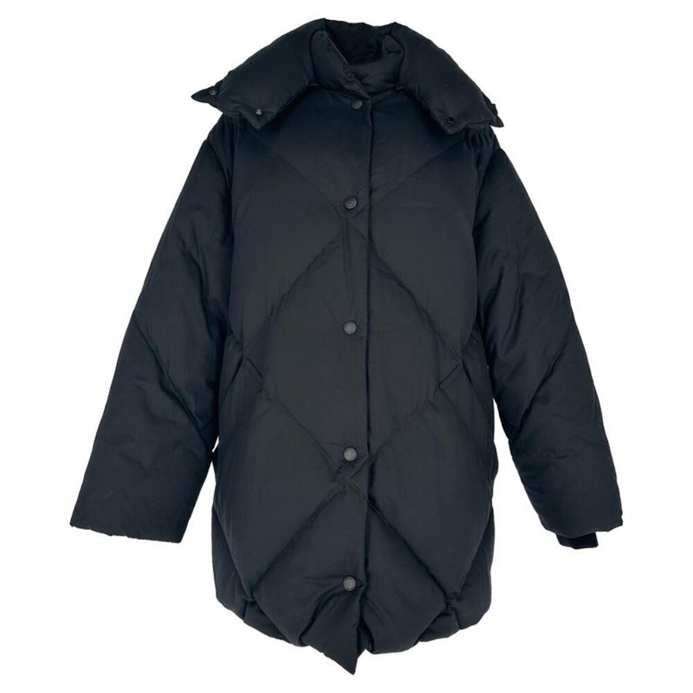 Burberry Diamond Quilted Coat in Black Cotton